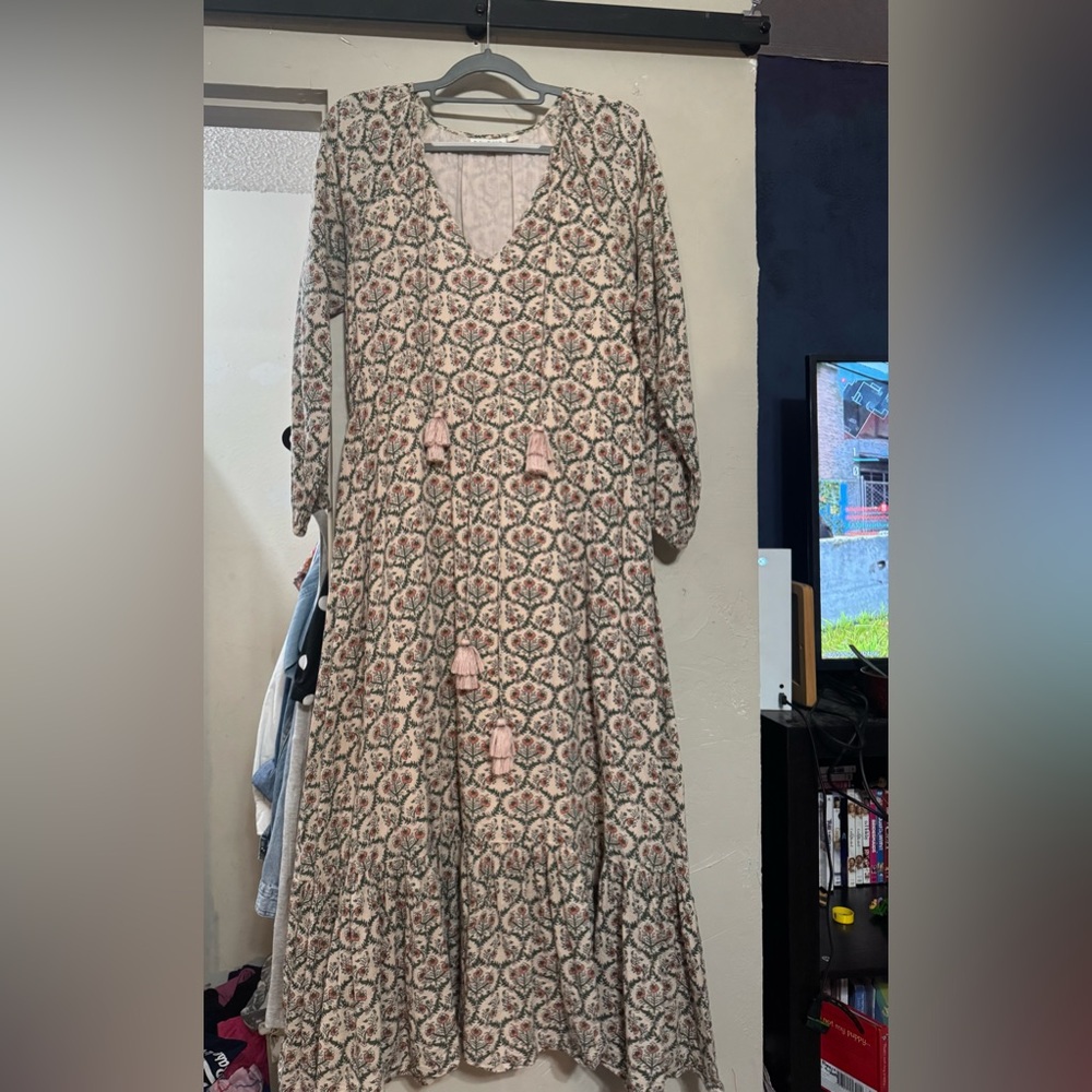 Roller Rabbit Brown Tan V-Neck Sundress